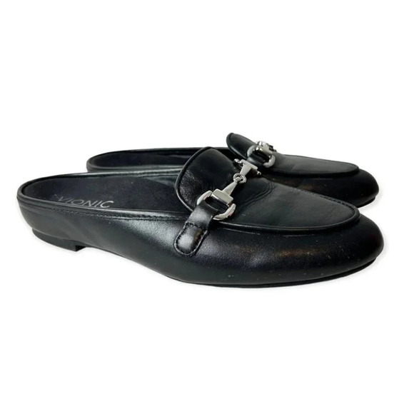 Vionic Snug Adeline Black Leather Loafer  Mule - Picture 3 of 8